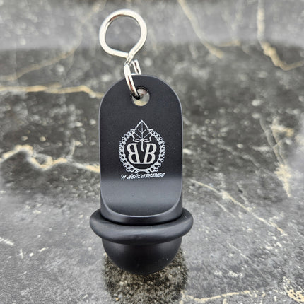 Porte-clés hôtel Mini Classic noir personnalisé - aluminium - 60 x 25 mm - par pièce