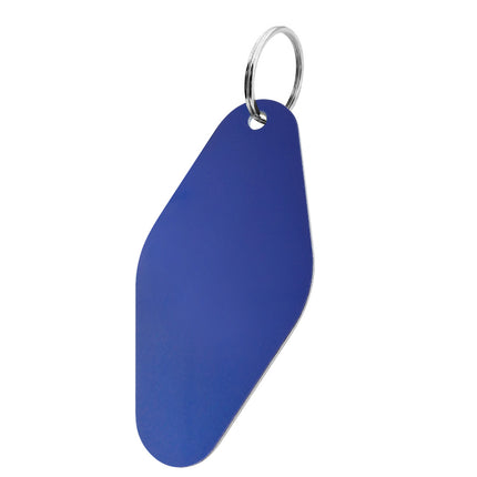 Porte-clés numéroté avec texte et logo en aluminium anodisé losange - 88,5 x 44 mm - par pièce