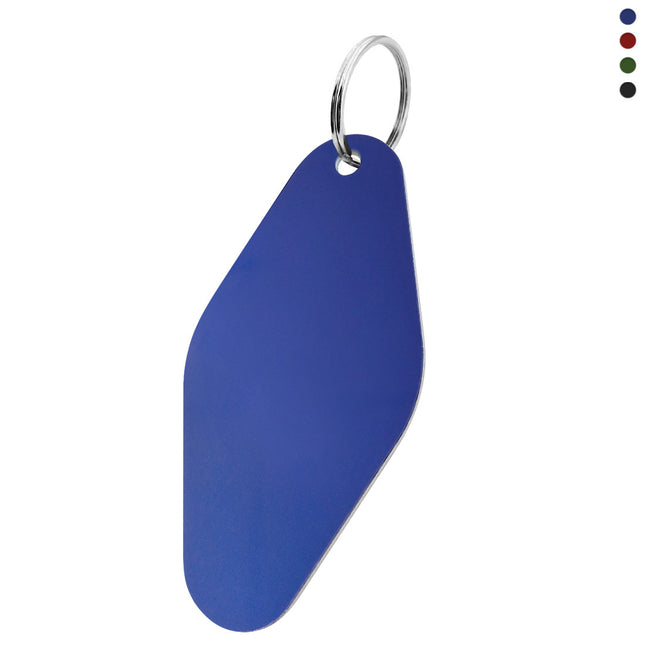 Porte-clés en aluminium anodisé losange - 88,5 x 44 mm - par pièce