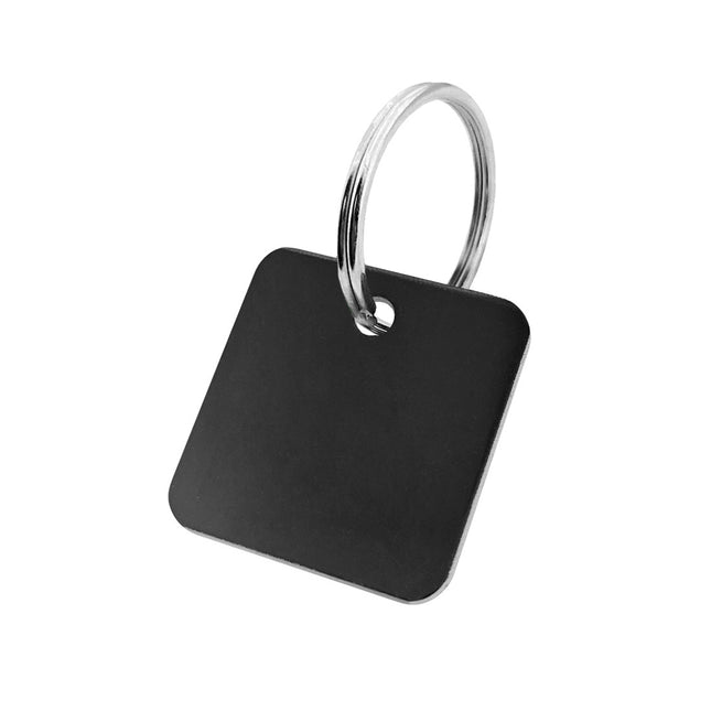 Porte-clés en aluminium anodisé carré - 30 x 30 mm - par pièce