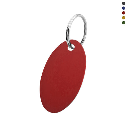 Porte-clés en aluminium anodisé ovale - 40 x 24 mm - par pièce