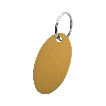 Porte-clés numéroté en aluminium anodisé ovale - 40 x 24 mm - par pièce