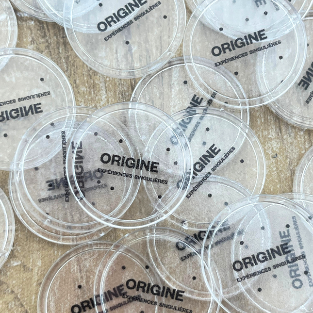 Jetons personnalisés transparents - par  1000 pièces