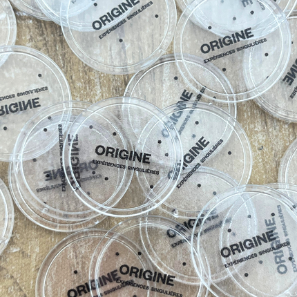 Jetons personnalisés transparents -  Ø25 mm - 100 pièces