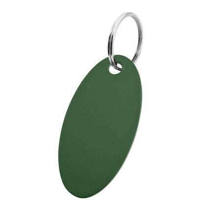 Porte-clés en aluminium anodisé ovale - 50 x 25 mm - par pièce