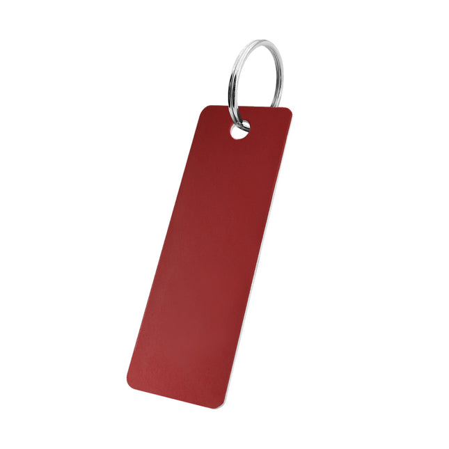 Porte-clés en aluminium anodisé rectangle - 70 x 25 mm - par pièce