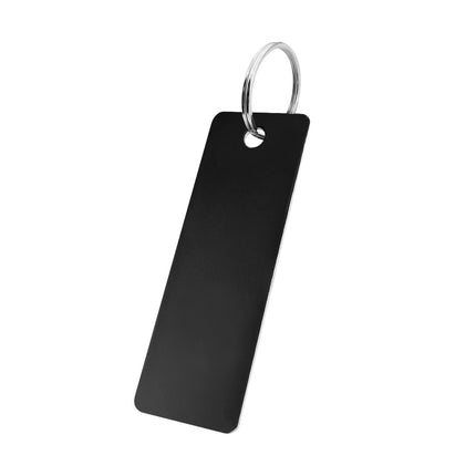 Porte-clés numéroté avec texte en aluminium anodisé rectangle - 70 x 25 mm - par pièce
