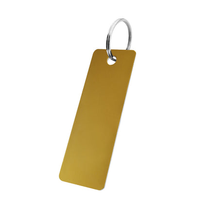 Porte-clés numéroté avec texte en aluminium anodisé rectangle - 70 x 25 mm - par pièce