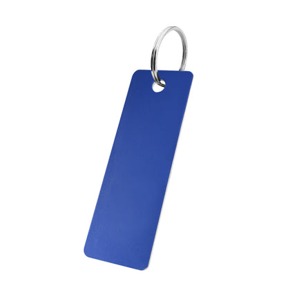 Porte-clés numéroté avec texte en aluminium anodisé rectangle - 70 x 25 mm - par pièce