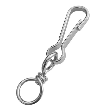 Mousqueton simplex acier nickelé avec émerillon - 46 x 16,5 mm - par pièce