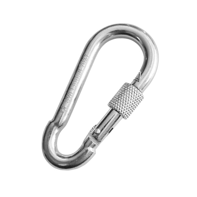 Mousqueton avec vis de sécurité - acier galvanisé - 70 x 34 mm - par pièce