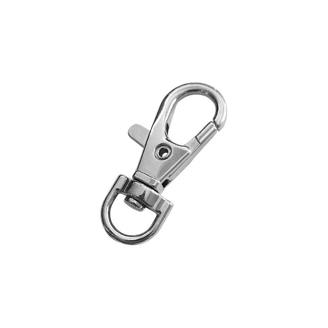 Mousquetons à pompe- 35 x 16 mm - acier nickelé - par 10 pièces