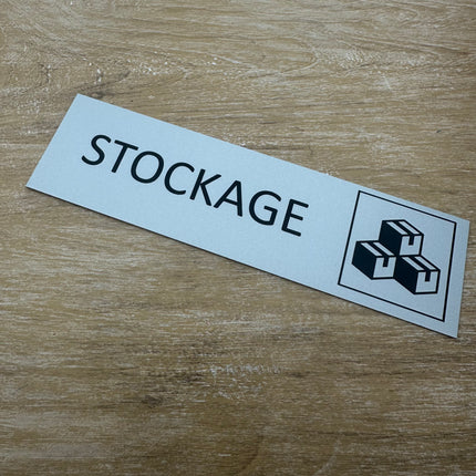Plaque de porte Stockage -  aluminium - 165 x 45 mm