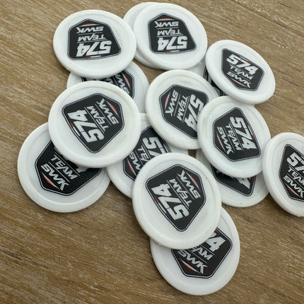 Jetons personnalisés blancs - Ø28 mm - 100 pièces