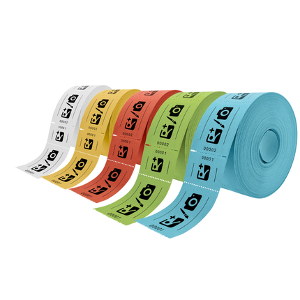 Tickets d'entrée personnalisés sur rouleau  - 114 x 60 mm - 1000 tickets