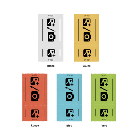 Tickets d'entrée personnalisés sur rouleau  - 114 x 60 mm - 1000 tickets