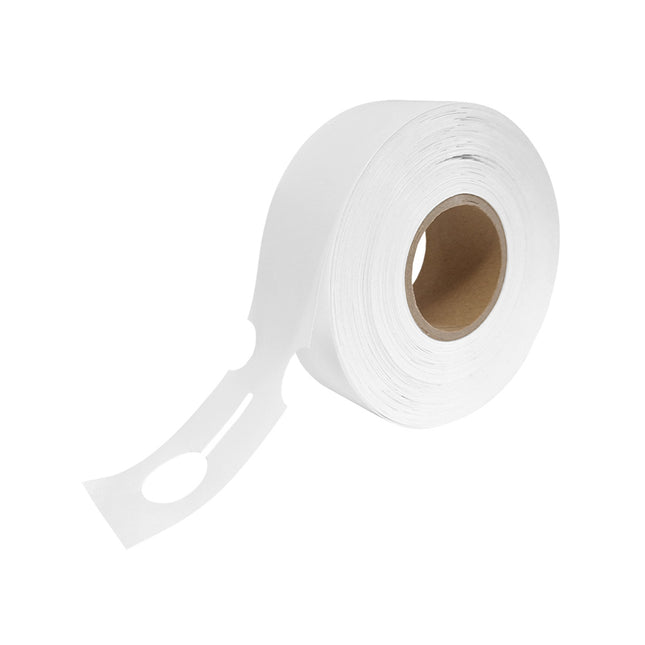 Étiquettes à boucles PEHD - 215 x 35 mm - en blanc - pour imprimante transfert thermique - 200 étiquettes sur rouleau