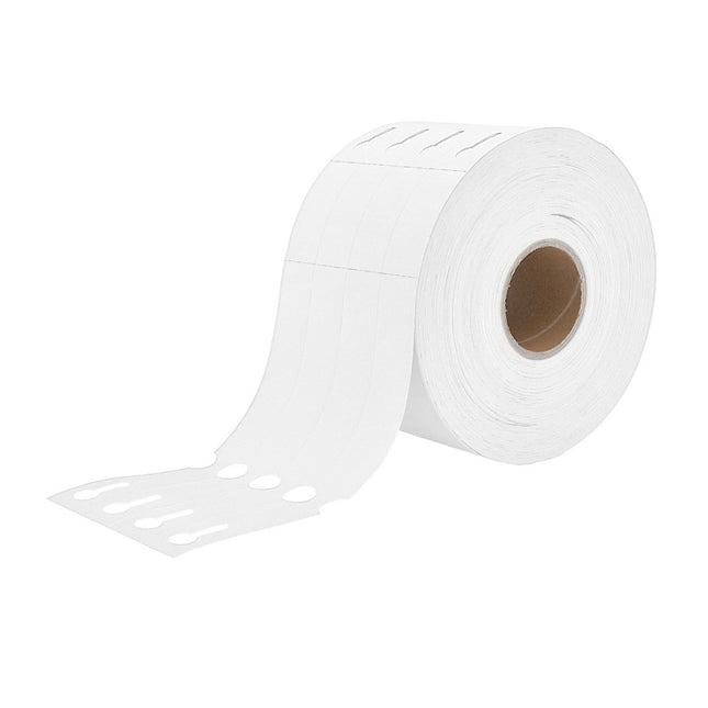 Étiquettes à boucle blanches avec perforation - 250 x 25 mm - pour imprimante transfert thermique - 1500 étiquettes sur rouleau