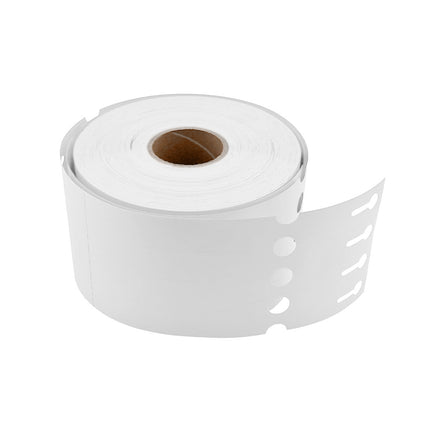 Étiquettes à boucle blanches avec perforation - 250 x 25 mm - pour imprimante transfert thermique - 1500 étiquettes sur rouleau