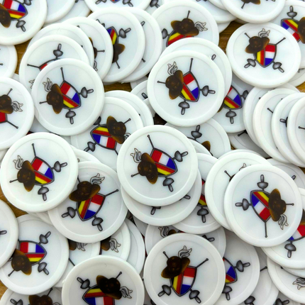 Jetons personnalisés blancs - Ø28 mm - 100 pièces