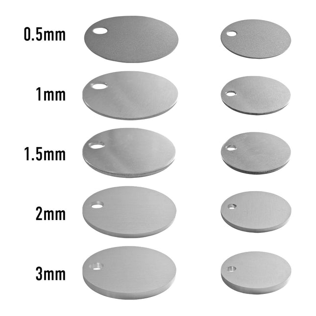 Porte-clés argenté avec logo en aluminium anodisé rond - par pièce