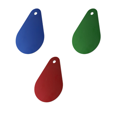 Plaquette numérotée en aluminium anodisé goutte - 45 x 29 mm - par pièce