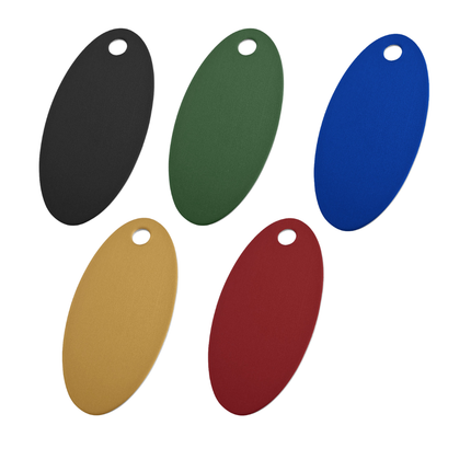 Plaquette numérotée en aluminium anodisé ovale - 50 x 25 mm - par pièce