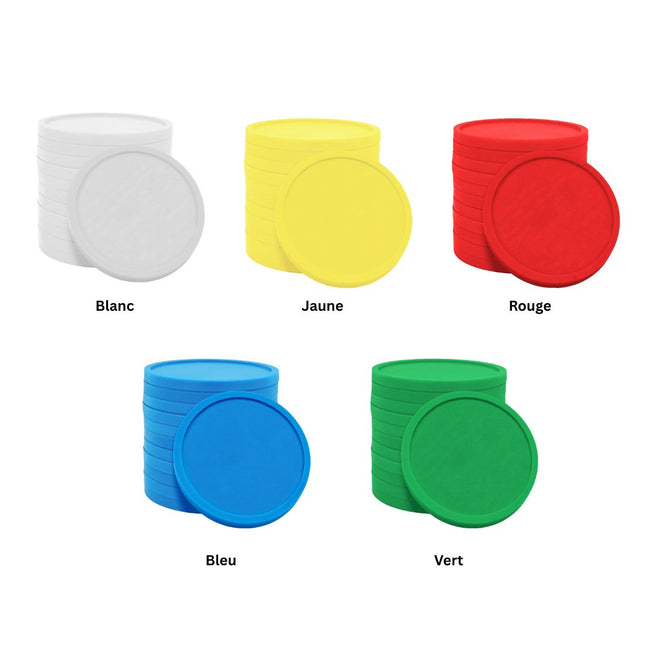Jetons vierges Ø26 mm - 100 pièces