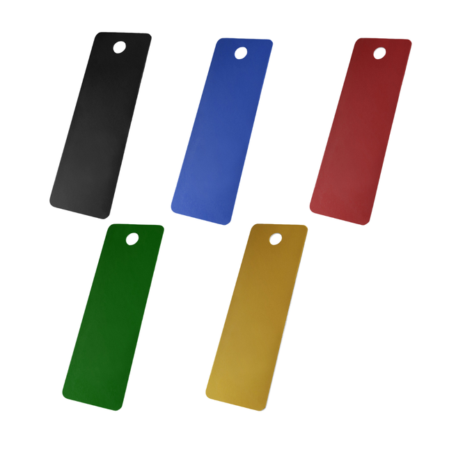 Jeton numéroté en aluminium anodisé rectangle - 70 x 25 mm - par pièce