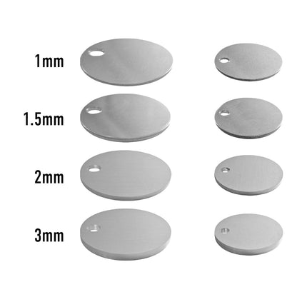 Porte-clés argenté rond avec logo en aluminium anodisé - par pièce