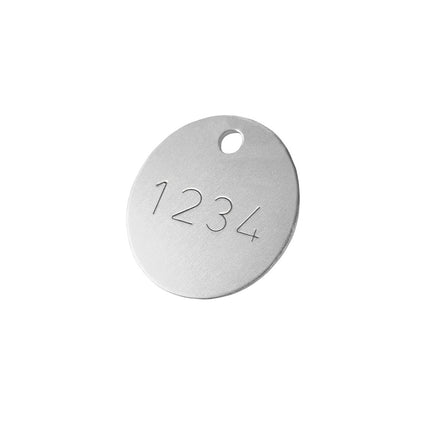 Jeton numéroté poinçonné en aluminium anodisé argent - 30 mm - par pièce
