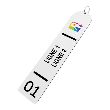 Porte-clés numéroté avec texte et logo XXL - 300 x 60 mm  - par pièce