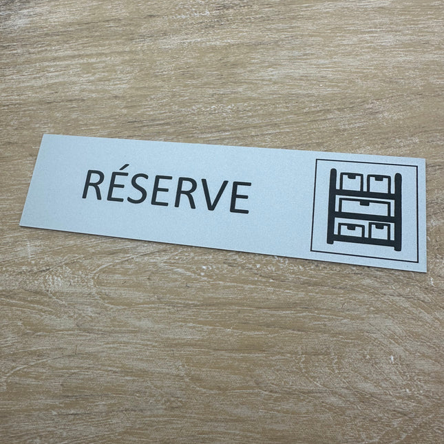 Plaque de porte Réserve -  aluminium - 165 x 45 mm