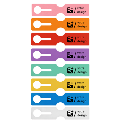 Grandes étiquettes à boucle personnalisées - 273 x 59 mm - 100 étiquettes