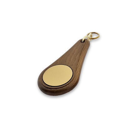 Porte-clés hôtel Oaky Drop marron foncé -110 x 55 mm - bois - par pièce