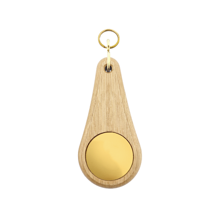 Porte-clés hôtel Oaky Drop marron clair - 110 x 55 mm- bois - par pièce