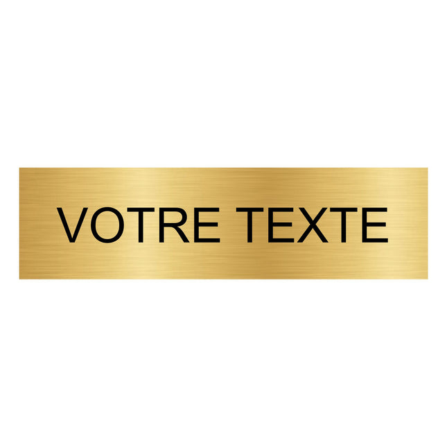 Plaque de porte avec votre texte -  aluminium doré - 165 x 45 mm