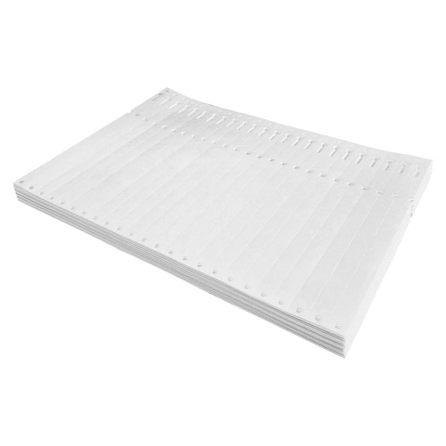 Étiquettes à boucle blanches Tyvek - 220  x 12,7 mm - pour imprimante matricielle - 1000 étiquettes