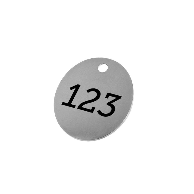 Jeton inox numéroté avec trou - par pièce