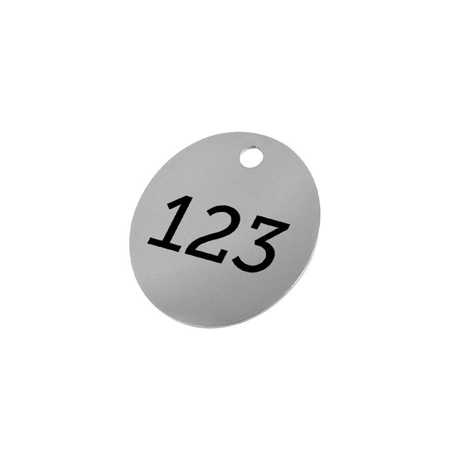 Jeton inox numéroté avec trou - 30 mm - par pièce