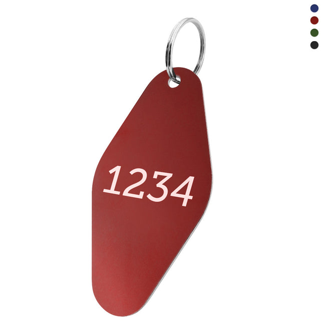 Porte-clés numéroté en aluminium anodisé losange - 88,5 x 44 mm - par pièce
