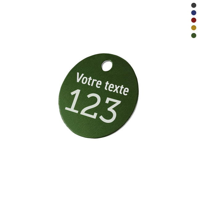 Jeton numéroté avec texte en aluminium anodisé - par pièce