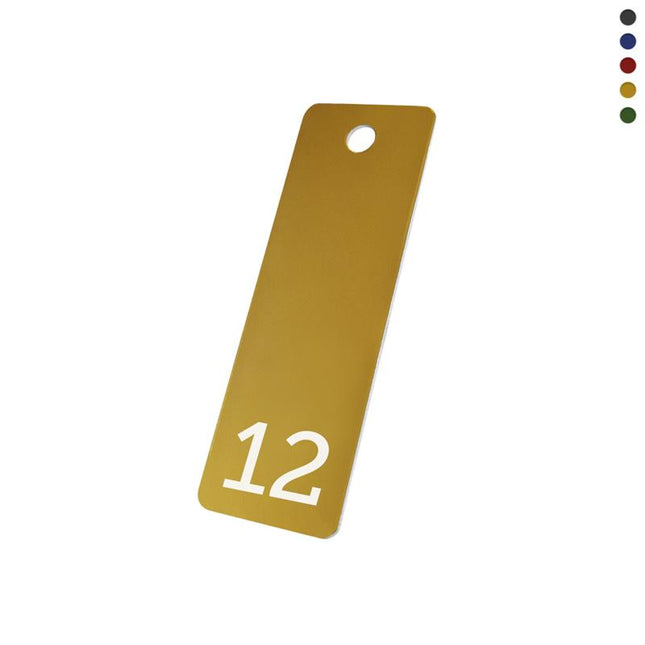 Jeton numéroté en aluminium anodisé rectangle - 70 x 25 mm - par pièce