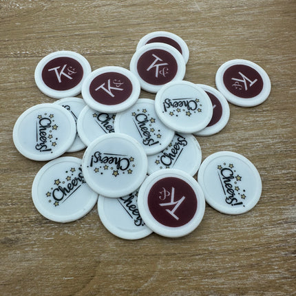 Jetons personnalisés blancs - Ø28 mm - 100 pièces