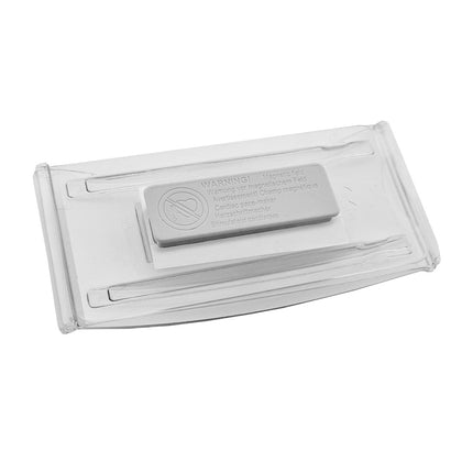 Badge nominatif transparent Event avec aimant - 80 x 37 mm - par pièce