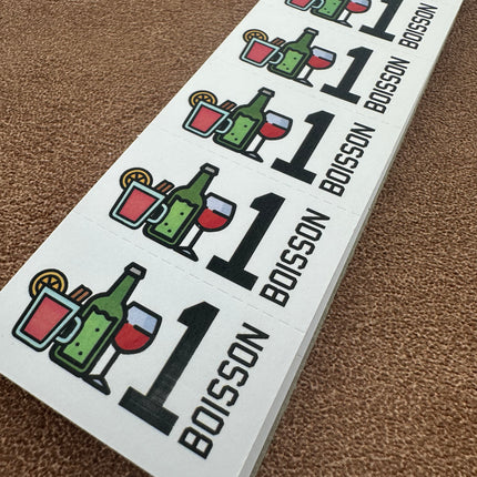 Carnet de tickets boisson avec icônes - 1000 tickets