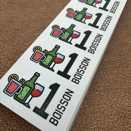 Carnet de tickets boisson avec icônes - 1000 tickets
