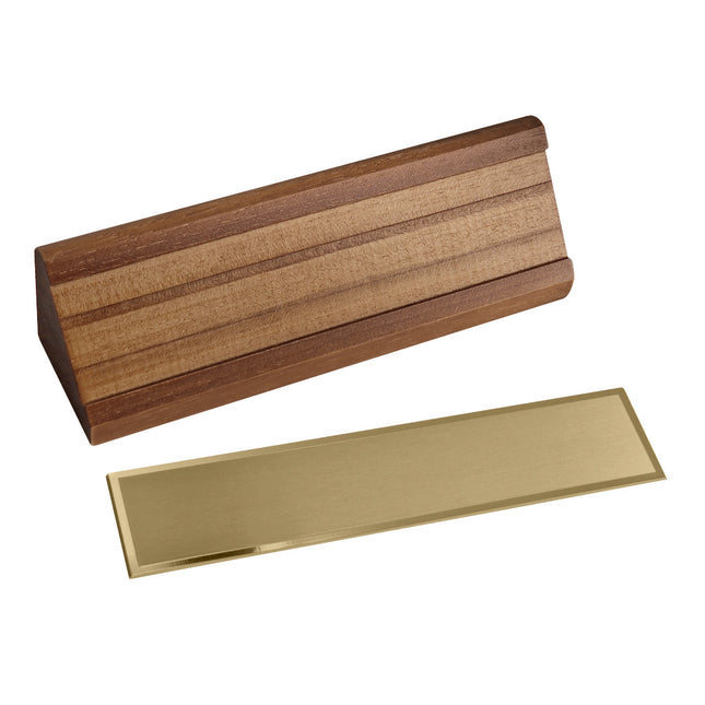 Porte-nom bois Présidium - 200 x 54 mm - par pièce