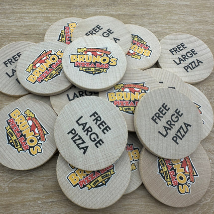 Jetons personnalisés en bois -  Ø50 mm - 100 pièces