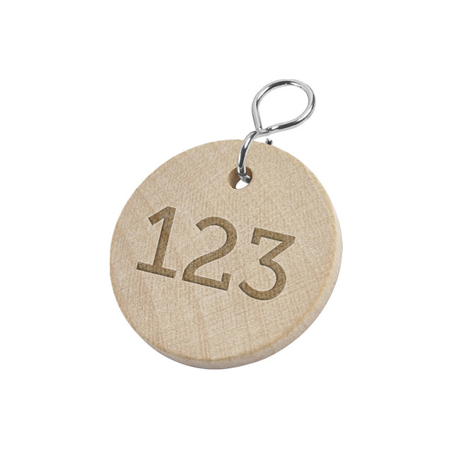 Porte-clés numéroté en bois - Ø37 mm - par pièce